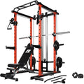RitFit Multi-Function Squat Rack Power Cage PPC03 with Cable Crossover System, 1000LBS Capacity Power Rack and Packages with Optional Weight Bench, Barbell Weight Set, for Garage Workout & Home Gym