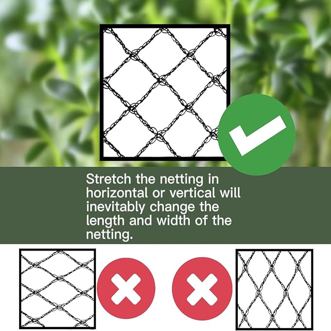 Bird Netting 20x30 Ft, 1/2In Mesh Heavy Duty Garden Netting Pest Barrier for Plants, Fruit Trees, Vegetables, Extra Strong Woven Mesh Netting, Animal Fencing Against Birds, Deer, Poultry