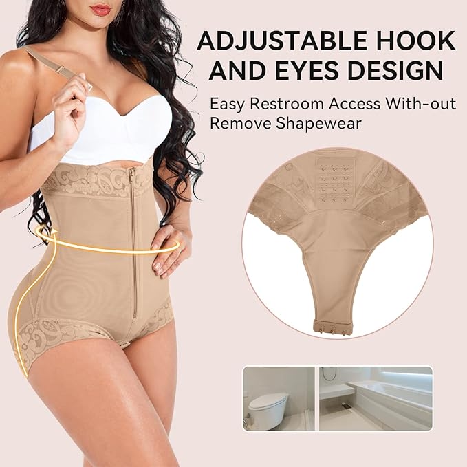Shapewear for Women Tummy Control Fajas Colombianas Body Shaper Butt Lifter Compression Garment Open Bust Bodysuit
