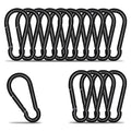 KINLINK 15 Pack Black Carabiner Clip, 2.36 inch Heavy Duty Spring Snap Hook, Small Caribeener Clips for Outdoor Camping, Swing Set, Hammock, Hiking Travel, Fishing, Quick Link Keychain