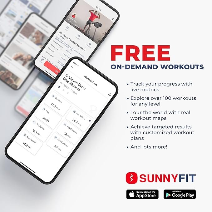 Sunny Health & Fitness Programmable 16 Levels Electro-Magnetic Resistance Recumbent Exercise Bike with 24 Pre-Build Workouts and 300 lbs Weight, Free SunnyFit App Connection for Guided Home Training