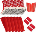 3 Pairs Mens Grip Soccer Socks, 3 Pairs Shin Sleeves with 1 Pack Shin Guards and 4 Shin Straps, Soccer Football Game Set 11 Pcs