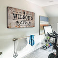 TAILORED CANVASES Personalized Gym Sign Wall Art Decor - Motivational Canvas s for Home Gym, Workout Room, Garage, Fitness Center - Workout Inspirational Posters - Kettlebell on Rustic, 60x30in