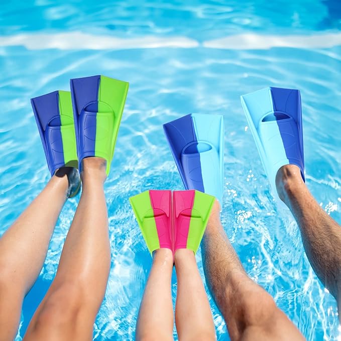 Kids Swim Fins,Short Kids Fins Youth Swimming Flippers for Lap Swimming Training for Children Girls Boys Beginners