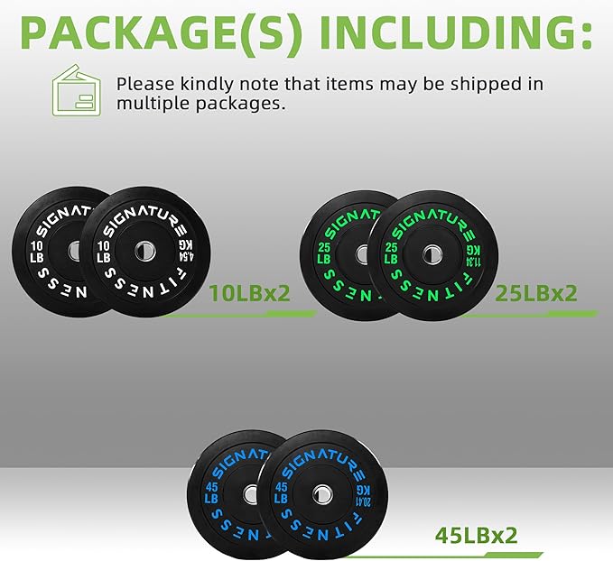 Olympic Bumper Plates Set, 2" Weight Plates for Strength Training & Weightlifting, Paris or Set or Set with Barbell, Multiple Options