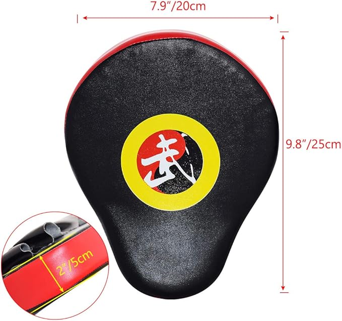 TLBTEK 2PCS Curved Punching Mitts Boxing Pads Hand Target Gloves Training Focus Pads for Kickboxing Muay Thai MMA Martial Art UFC for Kids, Men & Women