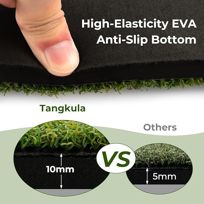 Tangkula Golf Hitting Mat, Artificial Turf Mat for Indoor/Outdoor Golf Practice Includes 2 Rubber Tees & 2 Alignment Sticks, Golf Training Mat for Home Backyard Garage