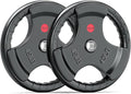 XDDIAS Rubber Weight Plates for Barbell, 2-Inch Olympic Grip Plate for Strength Training, Weightlifting and Bodybuilding in Home & Gym, Solid Cast Iron Weight Plates Pair and Sets