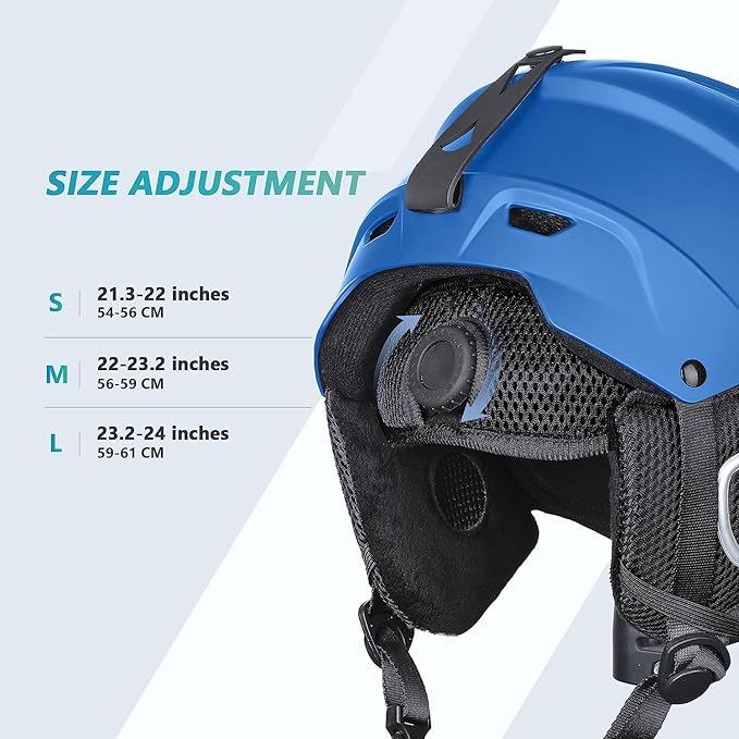 VANRORA Ski Helmet, Snowboard Helmet for Men & Women, Climate Control Venting, Dial Fit, Goggles Compatible, Removable Fleece Liner and Ear Pads, Safety-Certified