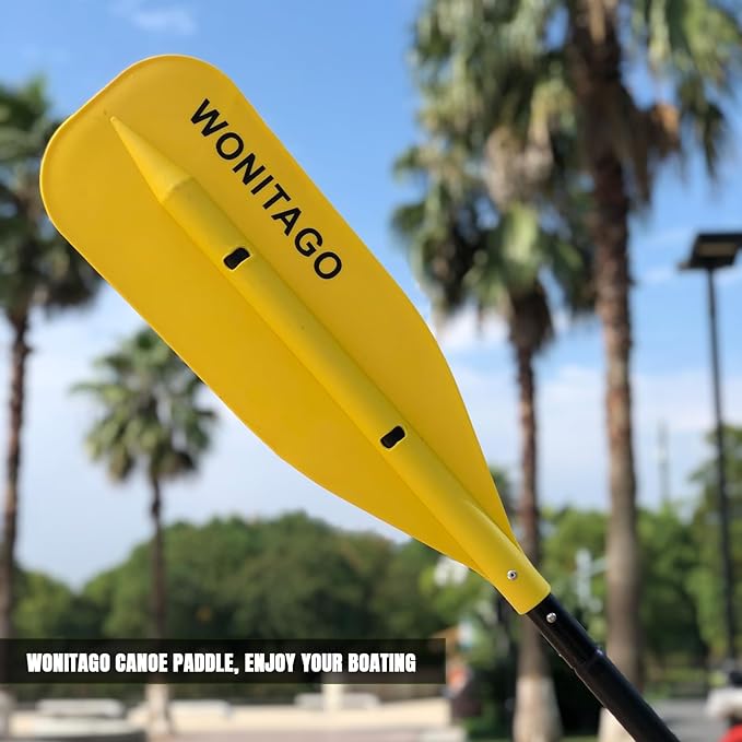 Canoe Paddle Aluminum Shaft with PP Blade, Floating Adjustable Paddle for Canoeing, Boating and Rafting, 122-152 cm/4-5 Ft