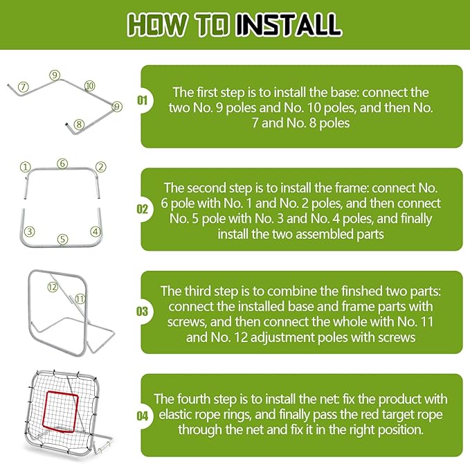 3' x 3'/1.67' x 1.67' Pro Portable Baseball and Softball Rebounder Adjustable Heavy Duty Pitch-Back Net with Bag Strap Fielding Trainer Net 3 Angles Ground Balls Line Drives Pop Flies