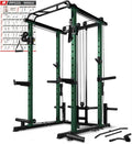 RitFit Multi-Function Squat Rack Power Cage PPC03 with Cable Crossover System, 1000LBS Capacity Power Rack and Packages with Optional Weight Bench, Barbell Weight Set, for Garage Workout & Home Gym