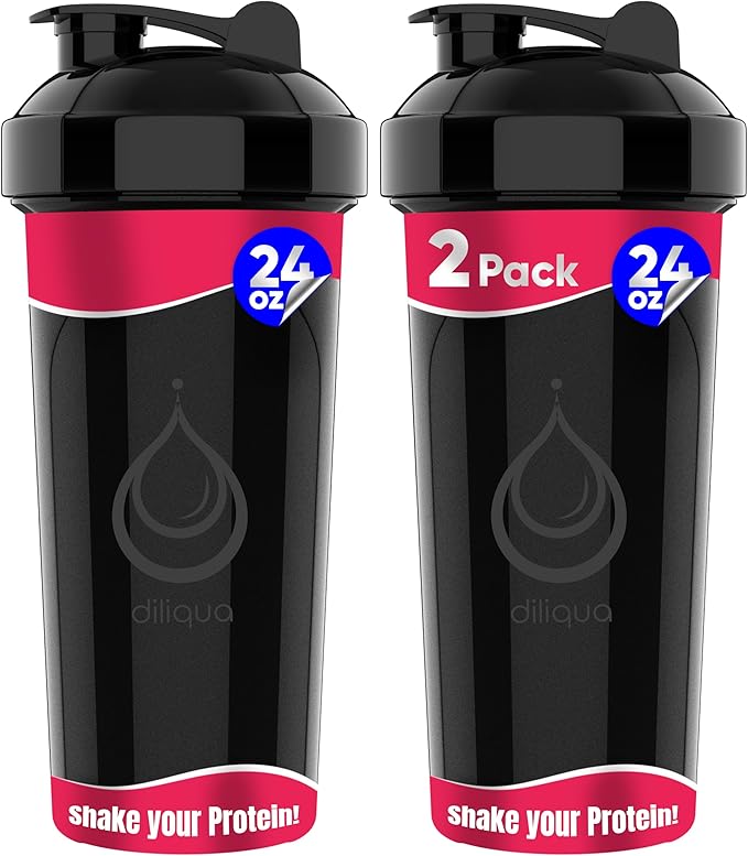4 PACK, 28 oz & 20 oz Shaker Bottles for Protein Mixes | BPA-Free & Dishwasher Safe | Protein Shaker Bottle | Shaker Cups | Leakproof Blender Shaker Bottle Pack (28 & 20 oz Black)