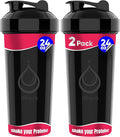 4 PACK, 28 oz & 20 oz Shaker Bottles for Protein Mixes | BPA-Free & Dishwasher Safe | Protein Shaker Bottle | Shaker Cups | Leakproof Blender Shaker Bottle Pack (28 & 20 oz Black)