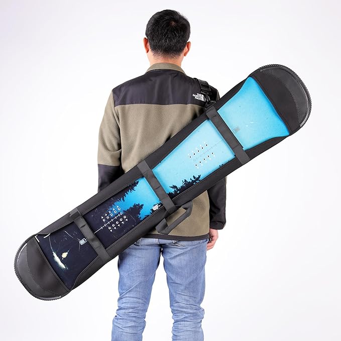 Snowboard Cover Sleeve Case, Snowboard Sleeve Bag Adjustable Soft Cover with Shoulder Strap Bag with Binding
