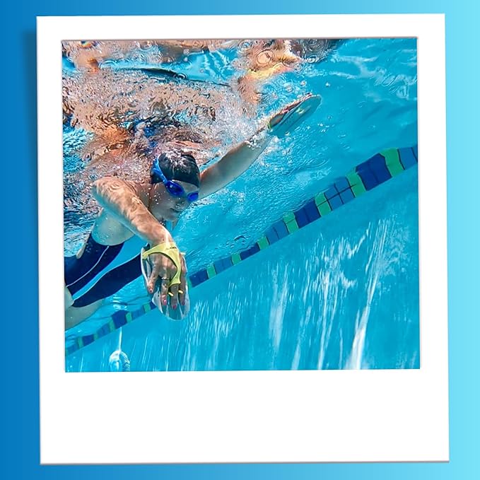 Sporti Hand Paddles for Swimming - Lightweight Swimming Paddles, Adjustable Silicone Straps