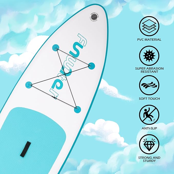 FunWater Inflatable Ultra-Light Stand Up Paddle Board for All Skill Levels with Premium SUP Paddleboard Accessories,Non-Slip Comfort Deck for Youth & Adults