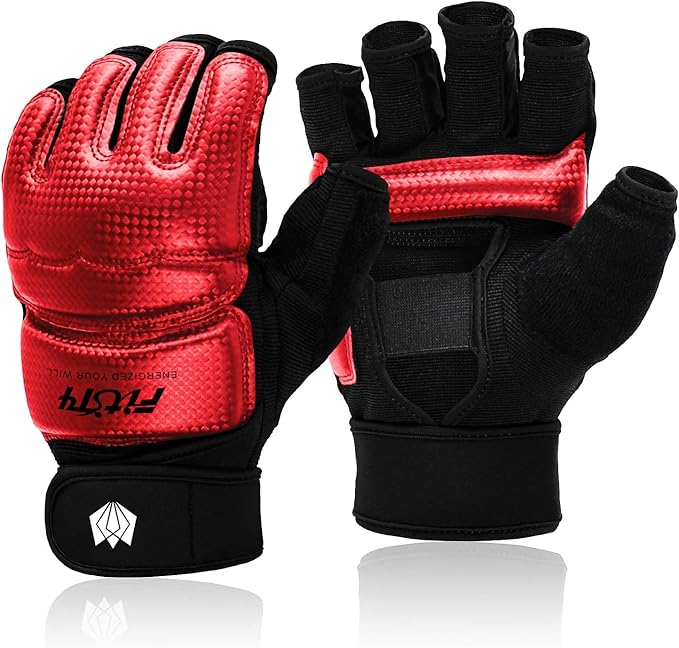 FitsT4 Sports Half Mitts MMA UFC Training Boxing Punch Bag Martial Arts Gloves