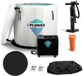 Arctic Fox 39" 1-Person Inflatable Cold Plunge Ice Bath or Hot Tub with 3/4 HP Chiller and Heater, PVC Insulated Lid, Hand Pump, Repair Kit, 88-Gallon Capacity, Indoor/Outdoor Tub – Gray