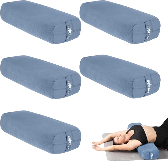 Yes4All Triple-Layer Sponge Yoga Bolster Pillow for Restorative Yoga & Meditation - Versatile Yoga Support Pillow, Balance & Poses Modification