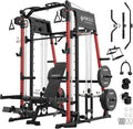 Mikolo M4 2.0 Smith Machine, All-in-One Power Cage with Independent Dual Pulley System, Multi-Function Home Gym Workout Cage for Cable Crossover