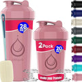 4 PACK, 28 oz & 20 oz Shaker Bottles for Protein Mixes | BPA-Free & Dishwasher Safe | Protein Shaker Bottle | Shaker Cups | Leakproof Blender Shaker Bottle Pack (28 & 24 oz Pink)