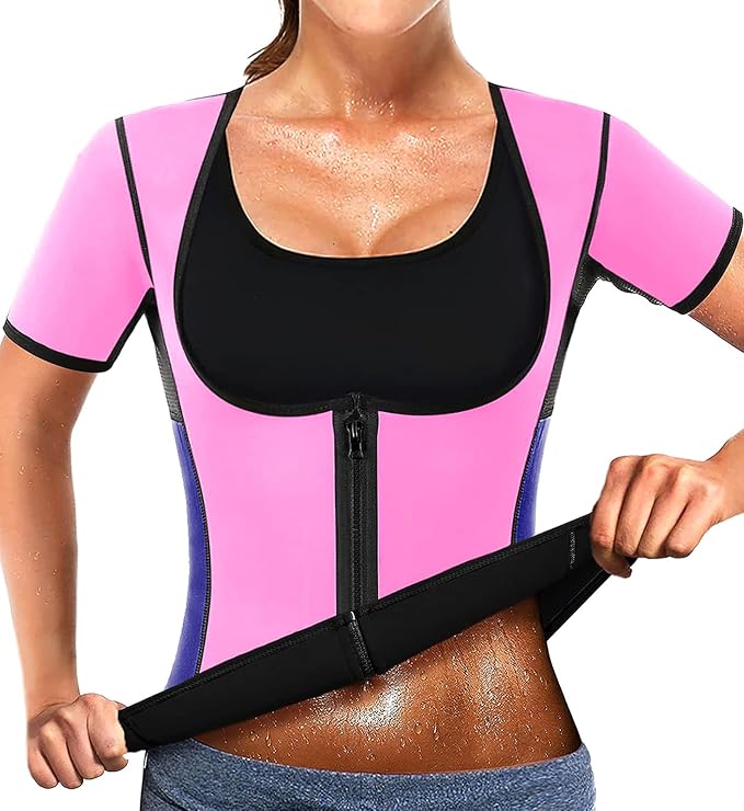 NonEcho Women Sauna Sweat Suit Sleeve Spa Cami Hot Neoprene Slimming Workout Vest Body Shaper Waist Trainer Top
