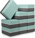 Sunshine Yoga 4" Striped Yoga Block, 10 Pack Bulk EVA Foam Yoga Blocks, Firm and Supportive Yoga Brick, Balance Foam for Stretching, Pilates, and Workout, 4" x 6" x 9"