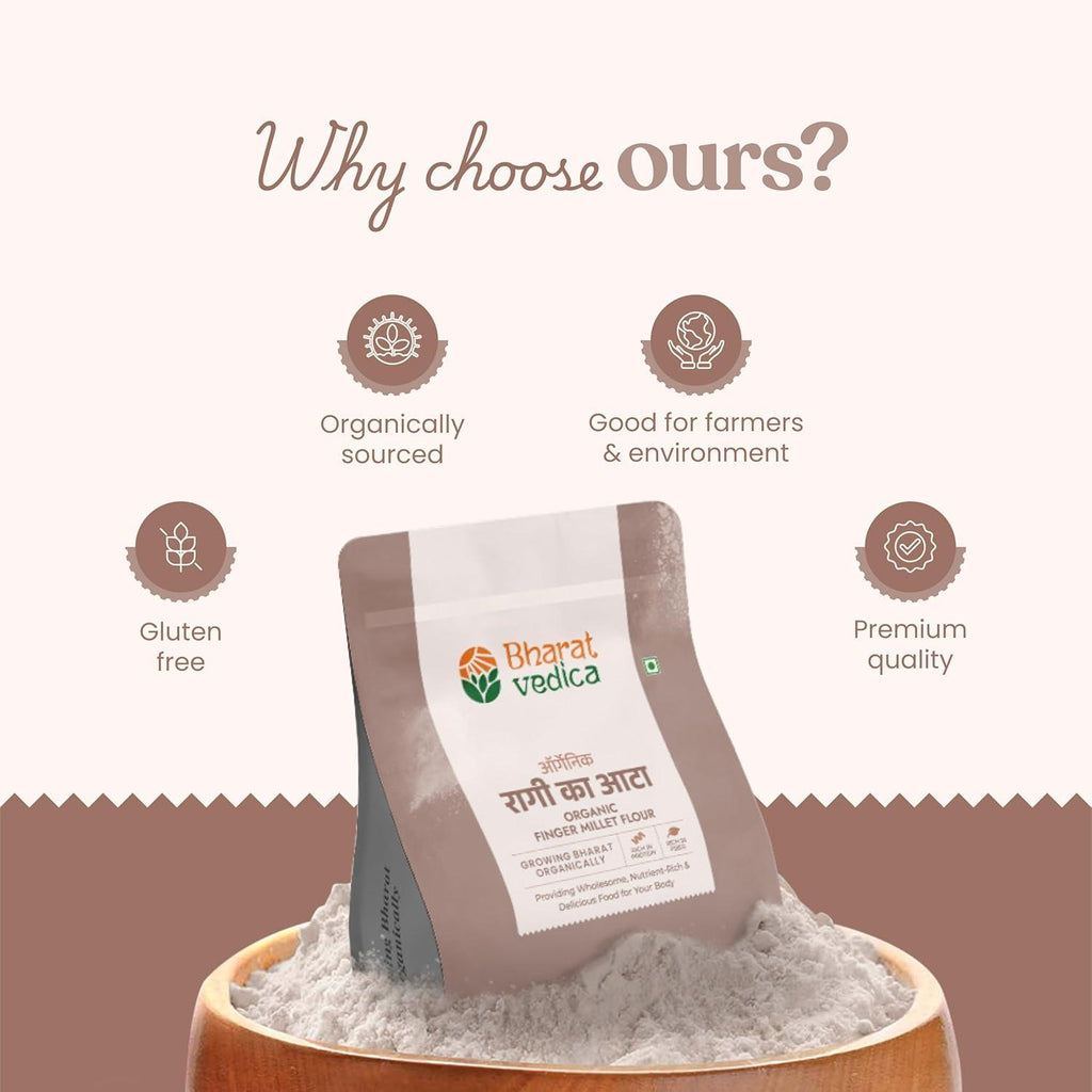 Bharat Vedica Organic Finger Millet Flour - Organic Ragi ka atta