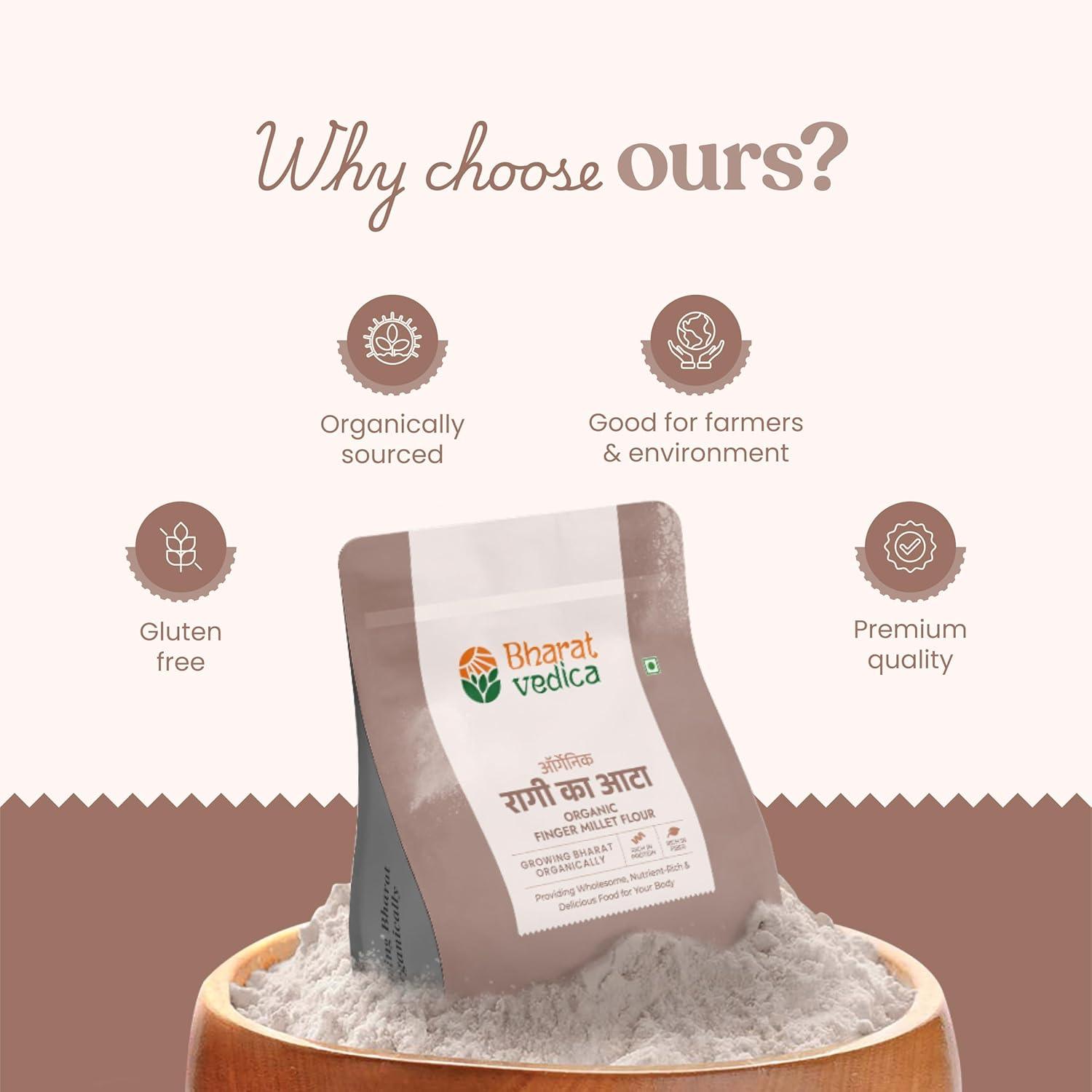 Bharat Vedica Organic Finger Millet Flour - Organic Ragi ka atta