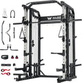 Major Fitness Drone2 Smith△ Machine – All-in-One Home Gym Squat Rack with Weight Bar, Dual LAT Pull-Down Systems & Cable Crossover Machine for Full-Body Workouts