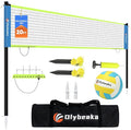 Portable Outdoor Volleyball Net Set for Backyard Beach with Adjustable Poles, Soft PU Volleyball & Pump, Carry Bag and Durable Anti-Sagging Net