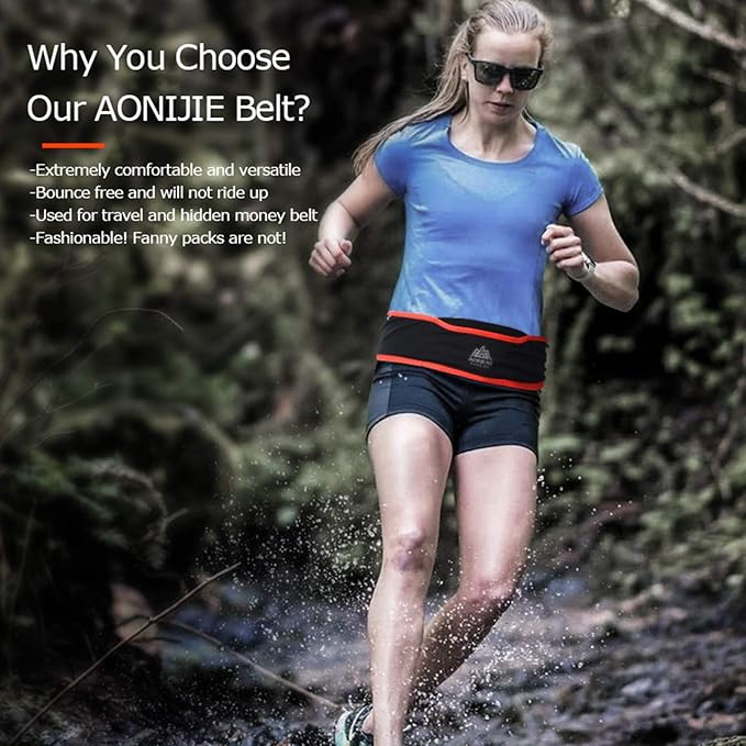 AONIJIE Hydration Belt Running Fanny Pack, with 250ml Soft Water Bottle Flask Phone Holder for Trailing Running Climbing Jogging Cycling Workout Fitness 3 Colors (Black, M/L)