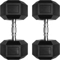 RitFit 5-650 LBS PVC Encased Hex Dumbbell Sets with Optional Rack for Home Gym, Hand weight with Chrome Handle for Strength Training, Workouts