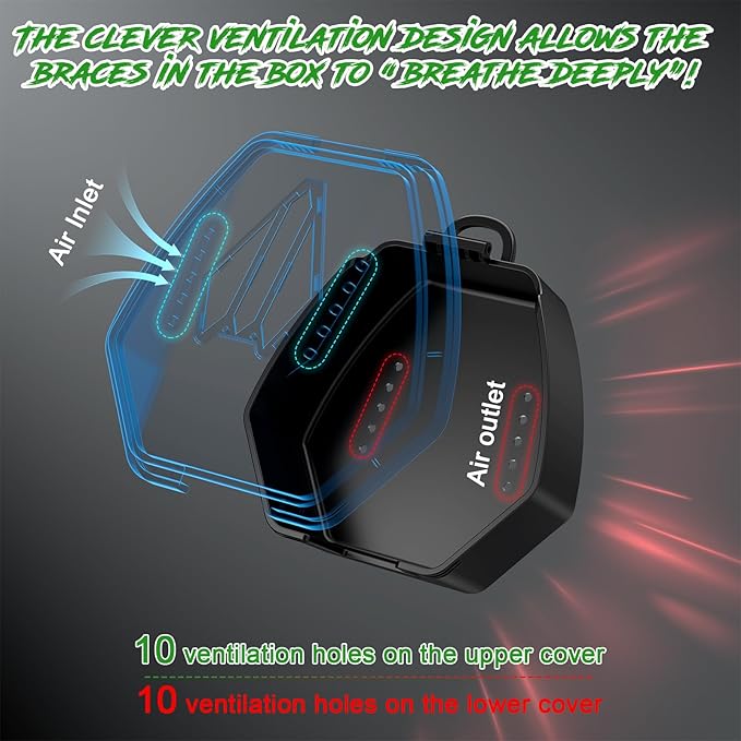 ARGOMAX Sports Lip Guard Case with Clip, Specializing Storage of Mouthguards with Lip Protection. Compatible with Various Brands of Football Lip Guard, Black+White.