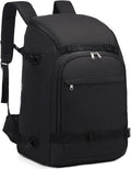 JIANYA Ski Boot Bag, 50L Waterproof Travel Backpack for Snowboard, Ski Helmet, Goggles, Gloves & Accessories, Black
