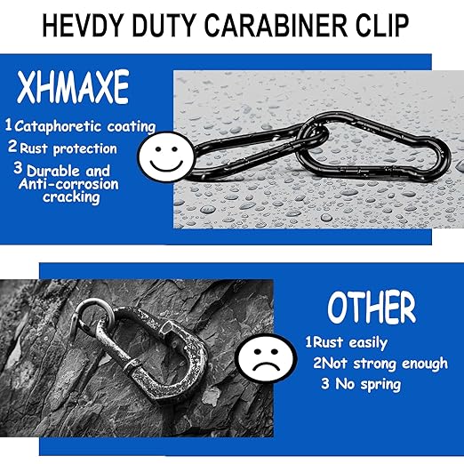 40PCS M4 Black Carabiner Clip, 1.57Inch Snap Hook Quick Link Small Carabiner Clips,Spring Link Buckle for Fishing Camping Hammock Dog Leashes-220LBS Holding Capacity.