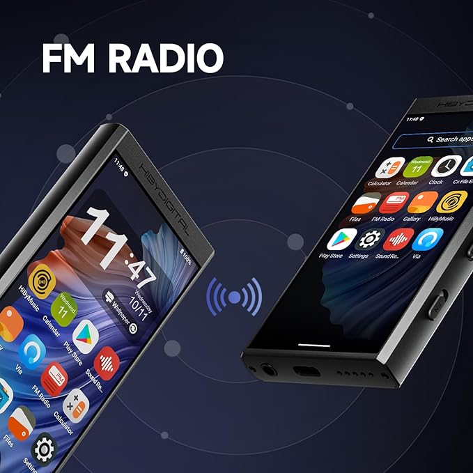 HiBy Digital M300 Music Player with Speaker Android 13 OS SD665 Soc Bluetooth WiFi and FM 1280x640 Resolution IPS Display Supports PCM768k DSD256 32G+2TB Expandable Memory Silver