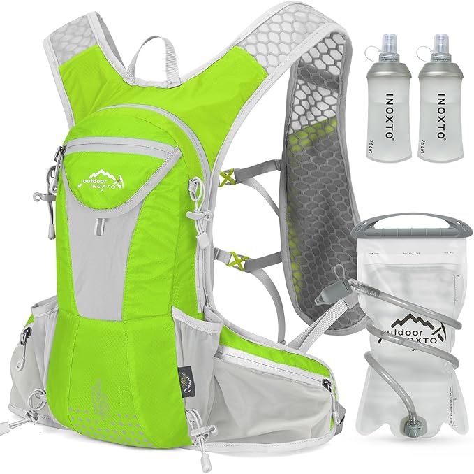 Hydration Pack Backpack, Lightweight Water Backpack with 2L Leakproof Hydration Bladder Daypack for Men Women,Running Hydration Vest for Outdoor Trail