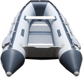 Newport 10ft 6in Newport Model Inflatable Dinghy Boat Transom Sport Tender - 5 Person - 15HP USCG Rated, White/Gray
