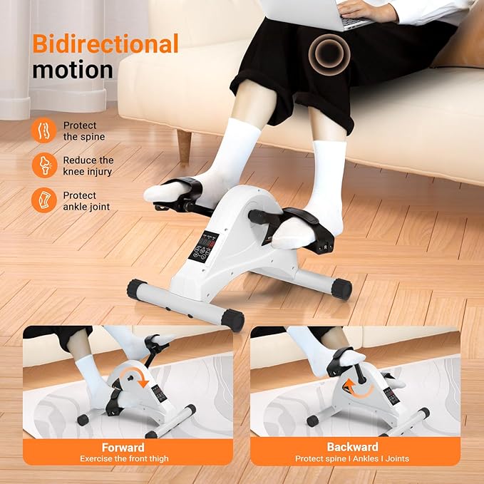 TODO Motorized Pedal Exerciser Mini Exercise Bikes, Under Desk Bike Peddler Exerciser for Seniors Rehab and Arm Leg Physical Therapy