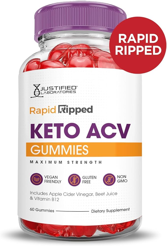 Justified Laboratories (3 Pack Rapid Ripped Keto ACV Vegan Non GMO 180 Gummies