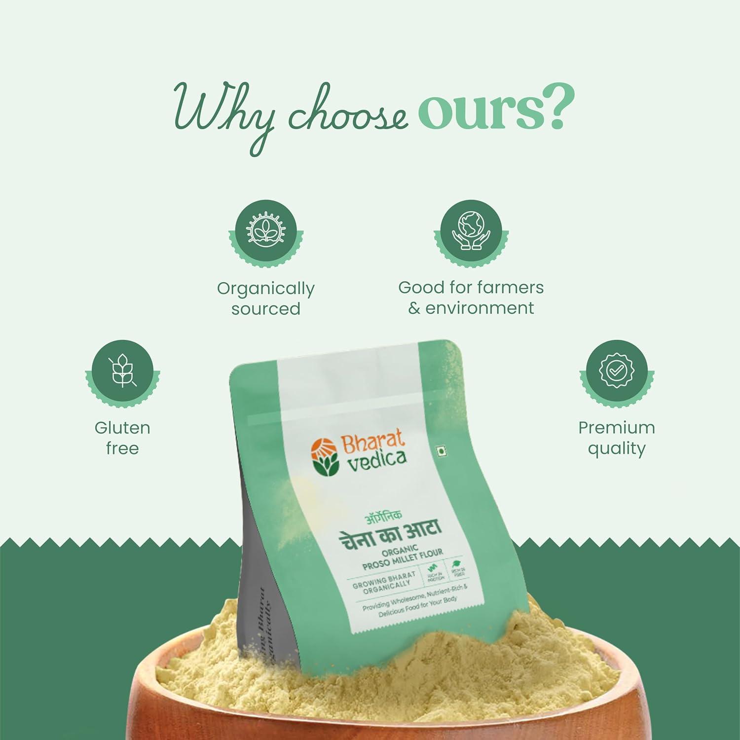 Bharat Vedica Organic Proso Millet Flour - Organic Chena ka Atta