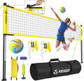 Outdoor Portable Volleyball Net Set System for Backyard - Quick & Easy Setup Adjustable Height Poles, PU Volleyball, Pump and Carrying Bag