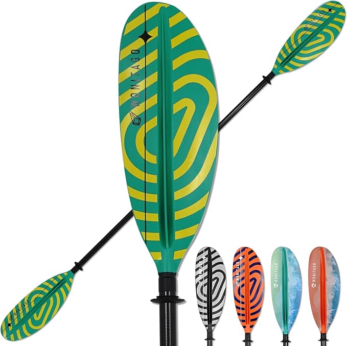 Kayak Paddles with Fiberglass Shaft and Reinforced PP Blade, Floating Adjustable Kayaking Oars, 3 Piece, 220-240 cm/86-94 Inches, 240-260 cm/94-102 Inches