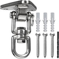 Stainless Steel Swing Hanger Heavy Duty 180°+360° Swivel Swing Hook Swing Hardware Kit for Yoga Swing Hammock Chair Porch Swing Sets Heavy Punching Bag 1500 LB Capacity