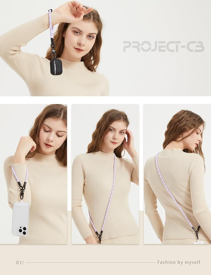 project-cb Phone Wrist Strap 1,Tether Tab 2,Phone Wristlet,Lanyard Wrist Strap,Key Holder,KeyChain,KeyRing×2(Magenta)