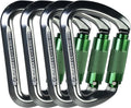 SEPEAK UIAA 30kN Climbing Carabiner Clips, Professional Heavy Duty Twist Locking Carabiners for Climbing,Mountaineering, Rappelling, Camping, Hiking, Swings, Large D Ring Hooks