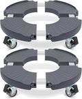 W B D WEIBIDA 2 Pack Plant Caddy with Wheels Heavy Duty Rolling Plant Stand Plant Roller Base for Large Planter Indoor Outdoor Round Dolly Cart with Casters