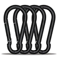 KINLINK 4 Pack Black Carabiner Clip, 5.5 inch Heavy Duty Spring Snap Hook, Large Caribeener Clips for Camping, Swing Set, Hammock, Hiking, Travel, Weight Lifting Machine, Home Gym Equipment